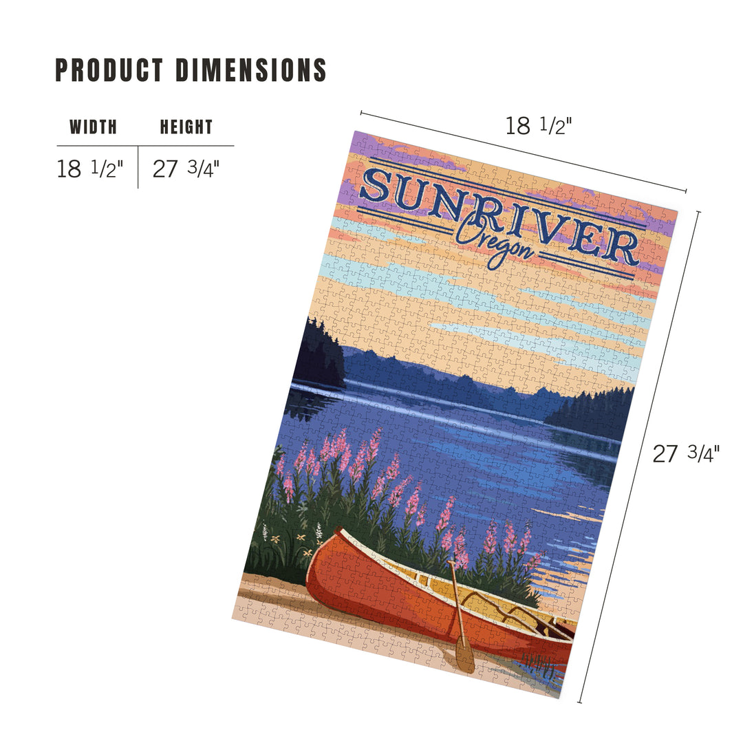 Sunriver, Oregon, Canoe and Lake, Jigsaw Puzzle Puzzle Lantern Press 