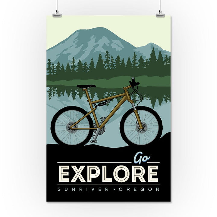 Sunriver, Oregon, Go Explore, Bike, Art & Giclee Prints Art Lantern Press 16 x 24 Giclee Print 