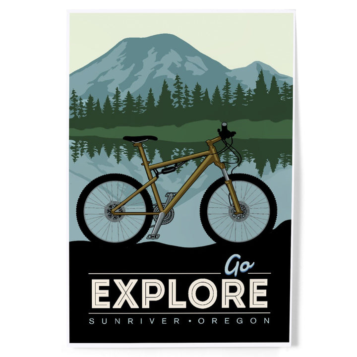 Sunriver, Oregon, Go Explore, Bike, Art & Giclee Prints Art Lantern Press 
