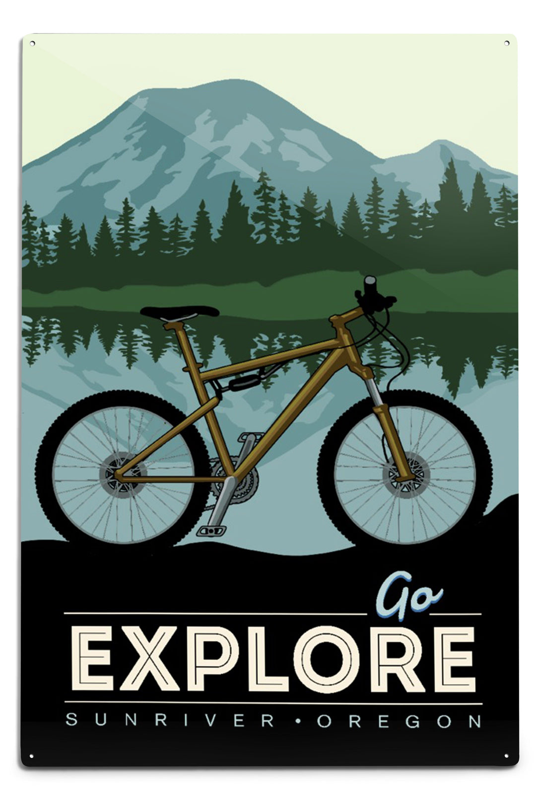 Sunriver, Oregon, Go Explore, Bike, Art & Giclee Prints Art Lantern Press 8 x 12 Art Print 