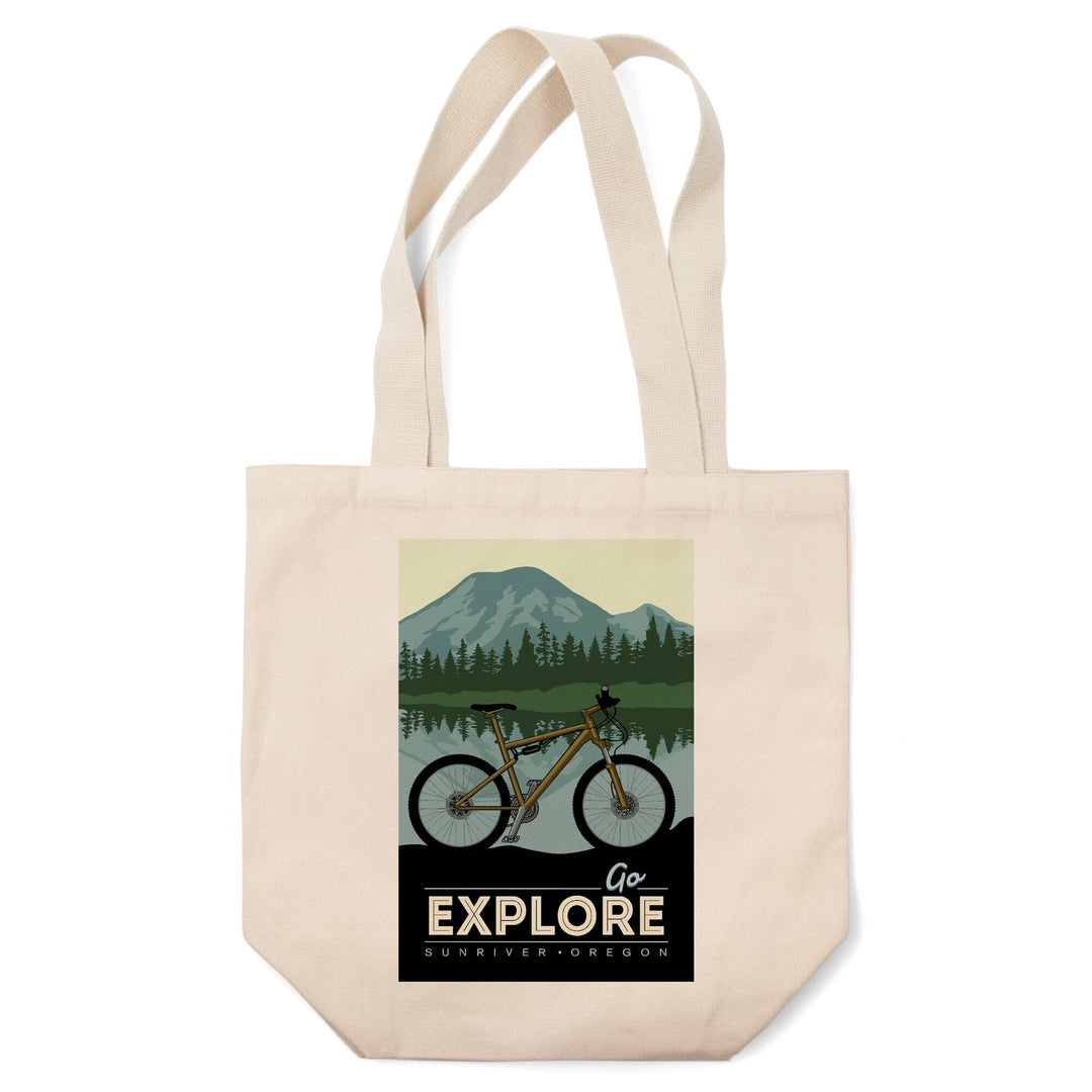Sunriver, Oregon, Go Explore, Bike, Tote Bag Totes Lantern Press 