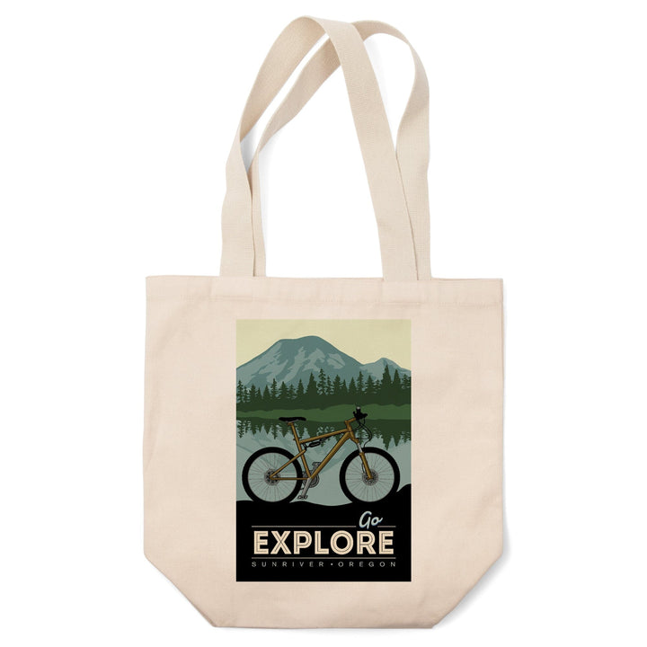 Sunriver, Oregon, Go Explore, Bike, Tote Bag Totes Lantern Press 