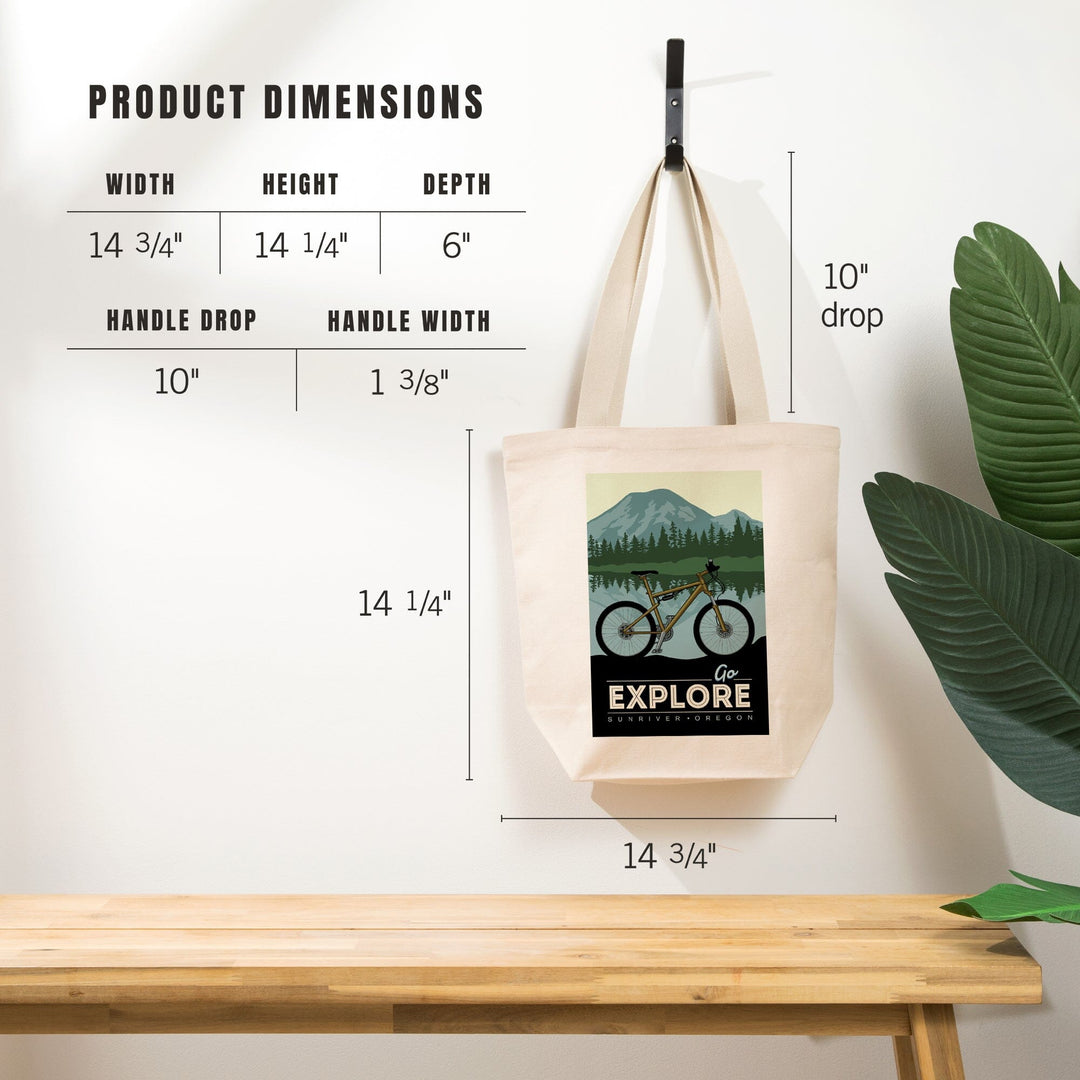 Sunriver, Oregon, Go Explore, Bike, Tote Bag Totes Lantern Press 