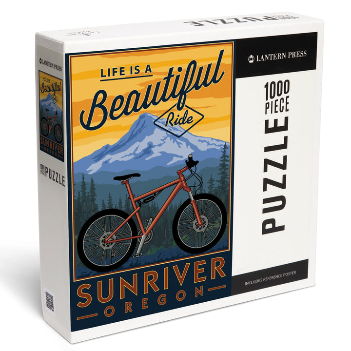 Sunriver, Oregon, Life is a Beautiful Ride, Mountain Bike, Jigsaw Puzzle Puzzle Lantern Press 