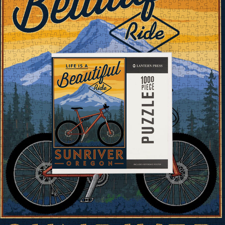 Sunriver, Oregon, Life is a Beautiful Ride, Mountain Bike, Jigsaw Puzzle Puzzle Lantern Press 