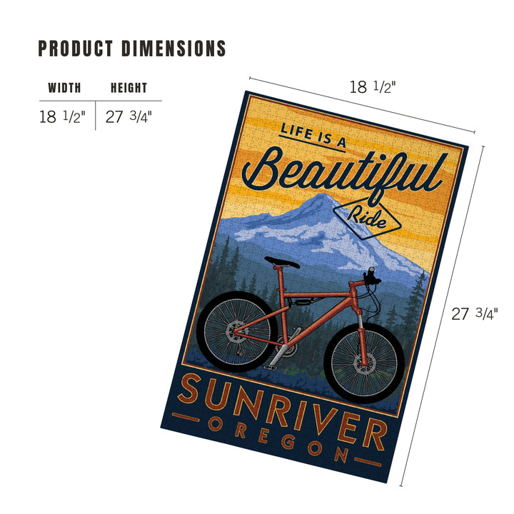 Sunriver, Oregon, Life is a Beautiful Ride, Mountain Bike, Jigsaw Puzzle Puzzle Lantern Press 