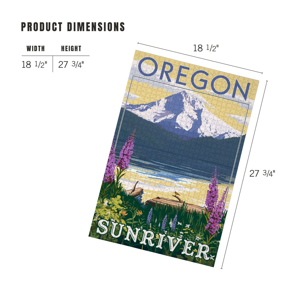 Sunriver, Oregon, Mountain and Lake Scene, Jigsaw Puzzle Puzzle Lantern Press 