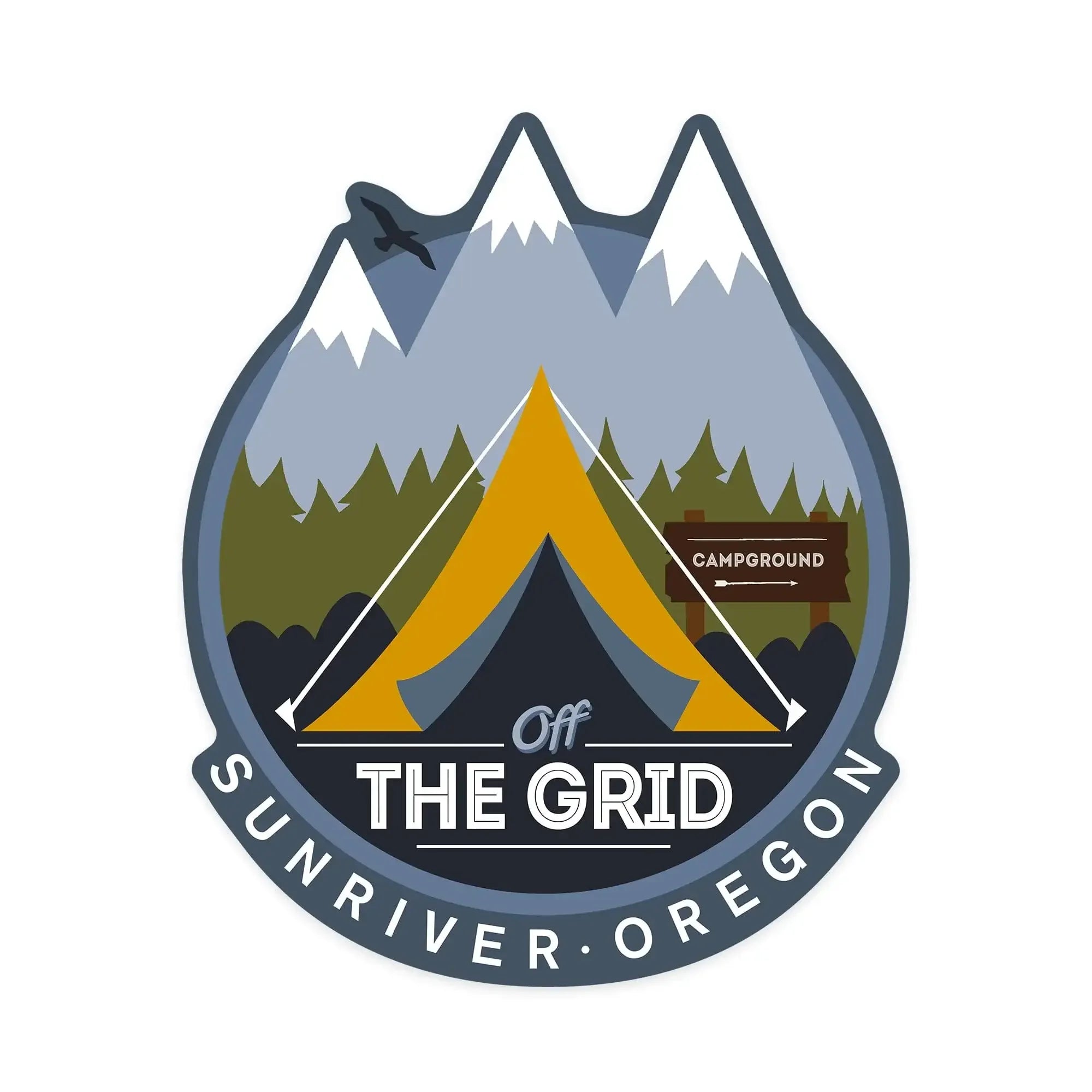 Sunriver, Oregon, Off the Grid, Tent, Contour, outdoor vinyl stickers ...