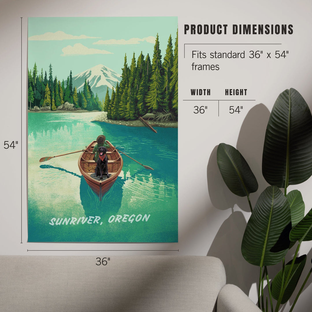 Sunriver, Oregon, Salmon River, Quiet Explorer, Boating, Mountain, Art & Giclee Prints Art Lantern Press 