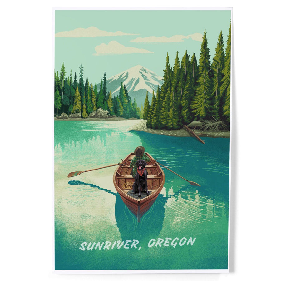 Sunriver, Oregon, Salmon River, Quiet Explorer, Boating, Mountain, Art & Giclee Prints Art Lantern Press 