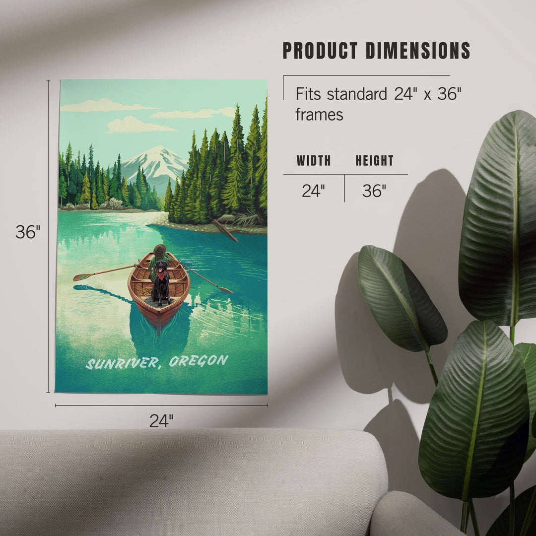 Sunriver, Oregon, Salmon River, Quiet Explorer, Boating, Mountain, Art & Giclee Prints Art Lantern Press 