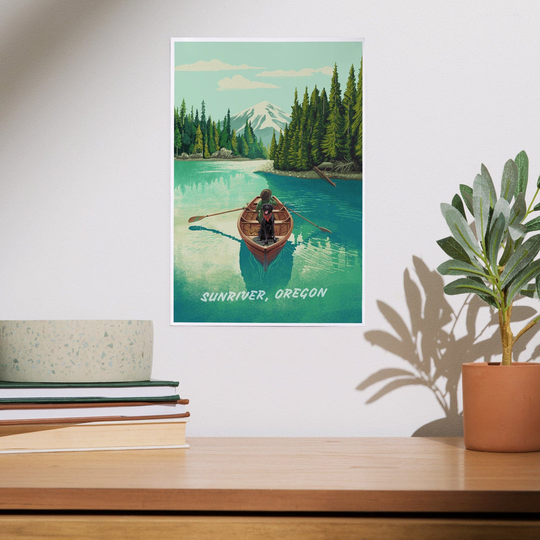 Sunriver, Oregon, Salmon River, Quiet Explorer, Boating, Mountain, Art & Giclee Prints Art Lantern Press 