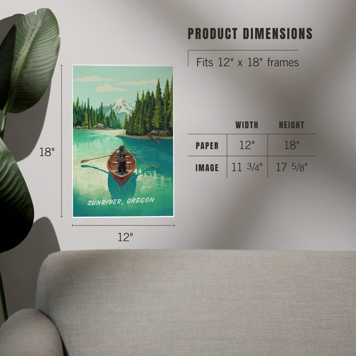 Sunriver, Oregon, Salmon River, Quiet Explorer, Boating, Mountain, Art & Giclee Prints Art Lantern Press 