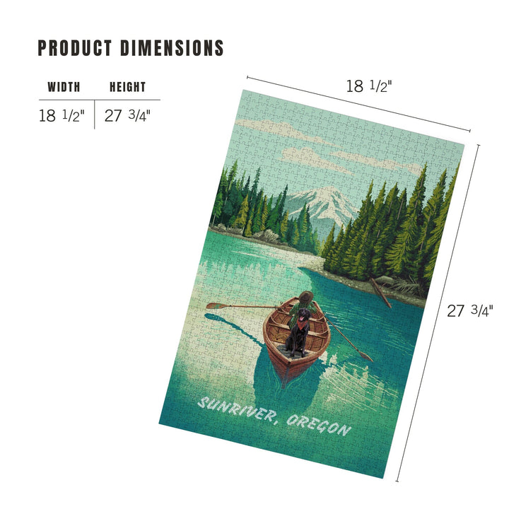 Sunriver, Oregon, Salmon River, Quiet Explorer, Boating, Mountain, Jigsaw Puzzle Puzzle Lantern Press 