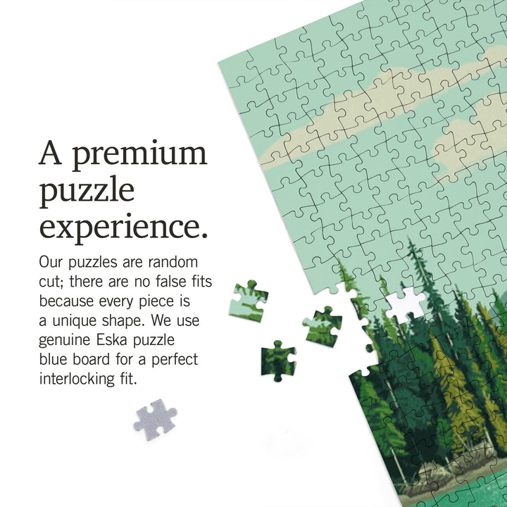 Sunriver, Oregon, Salmon River, Quiet Explorer, Boating, Mountain, Jigsaw Puzzle Puzzle Lantern Press 