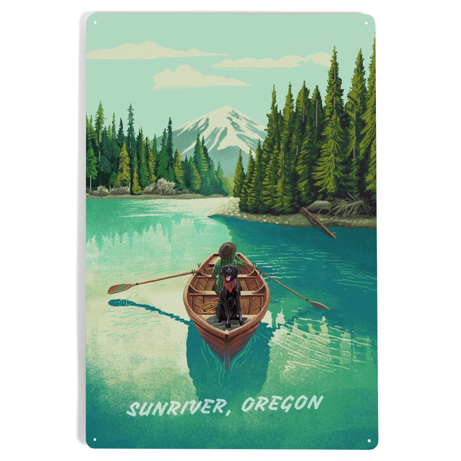 Sunriver, Oregon, Salmon River, Quiet Explorer, Boating, Mountain, Metal Signs Metal Lantern Press 