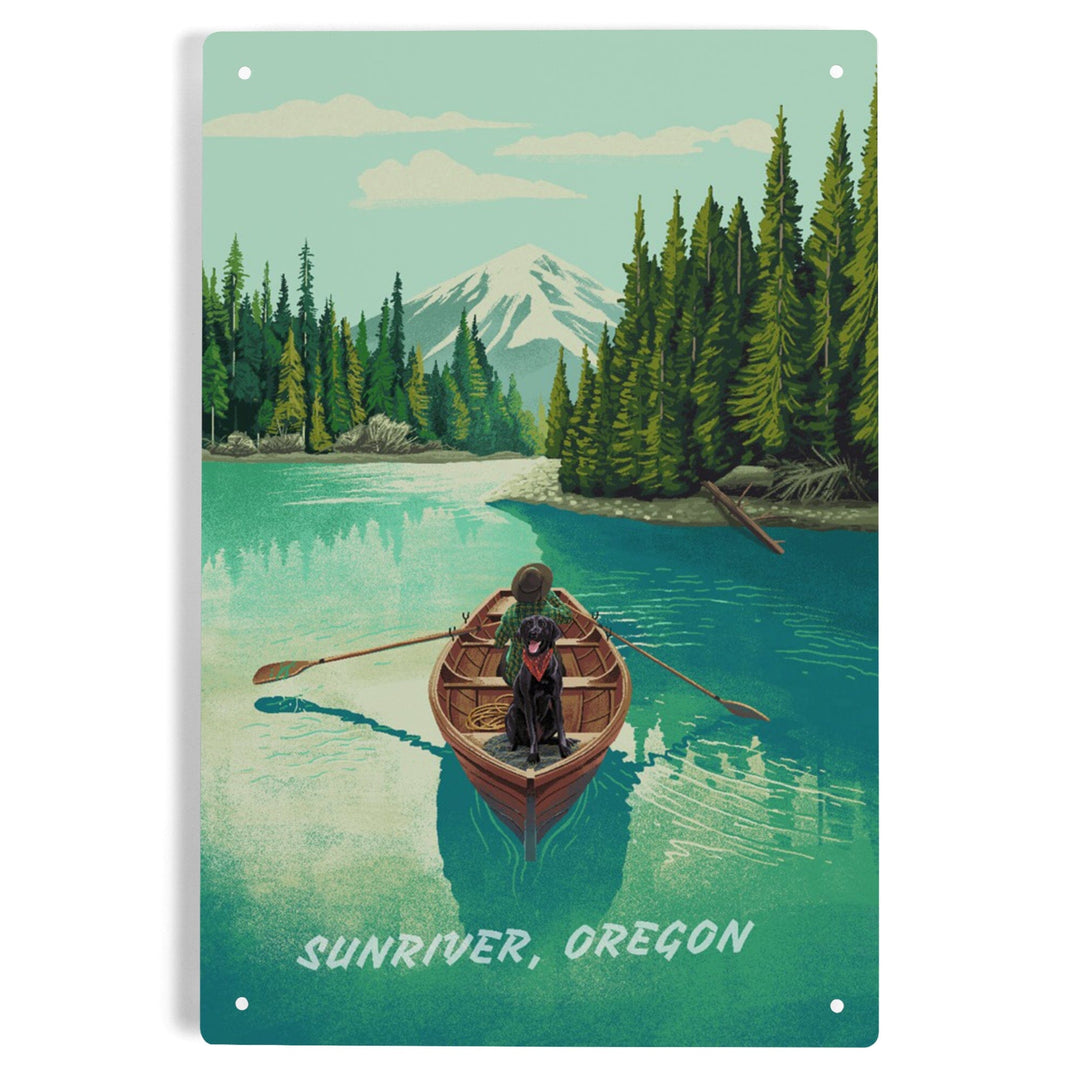 Sunriver, Oregon, Salmon River, Quiet Explorer, Boating, Mountain, Metal Signs Metal Lantern Press 