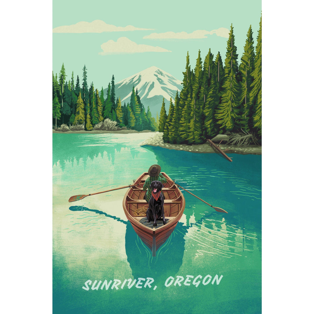 Sunriver, Oregon, Salmon River, Quiet Explorer, Boating, Mountain, Stretched Canvas Canvas Lantern Press 