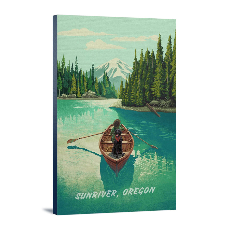 Sunriver, Oregon, Salmon River, Quiet Explorer, Boating, Mountain, Stretched Canvas Canvas Lantern Press 