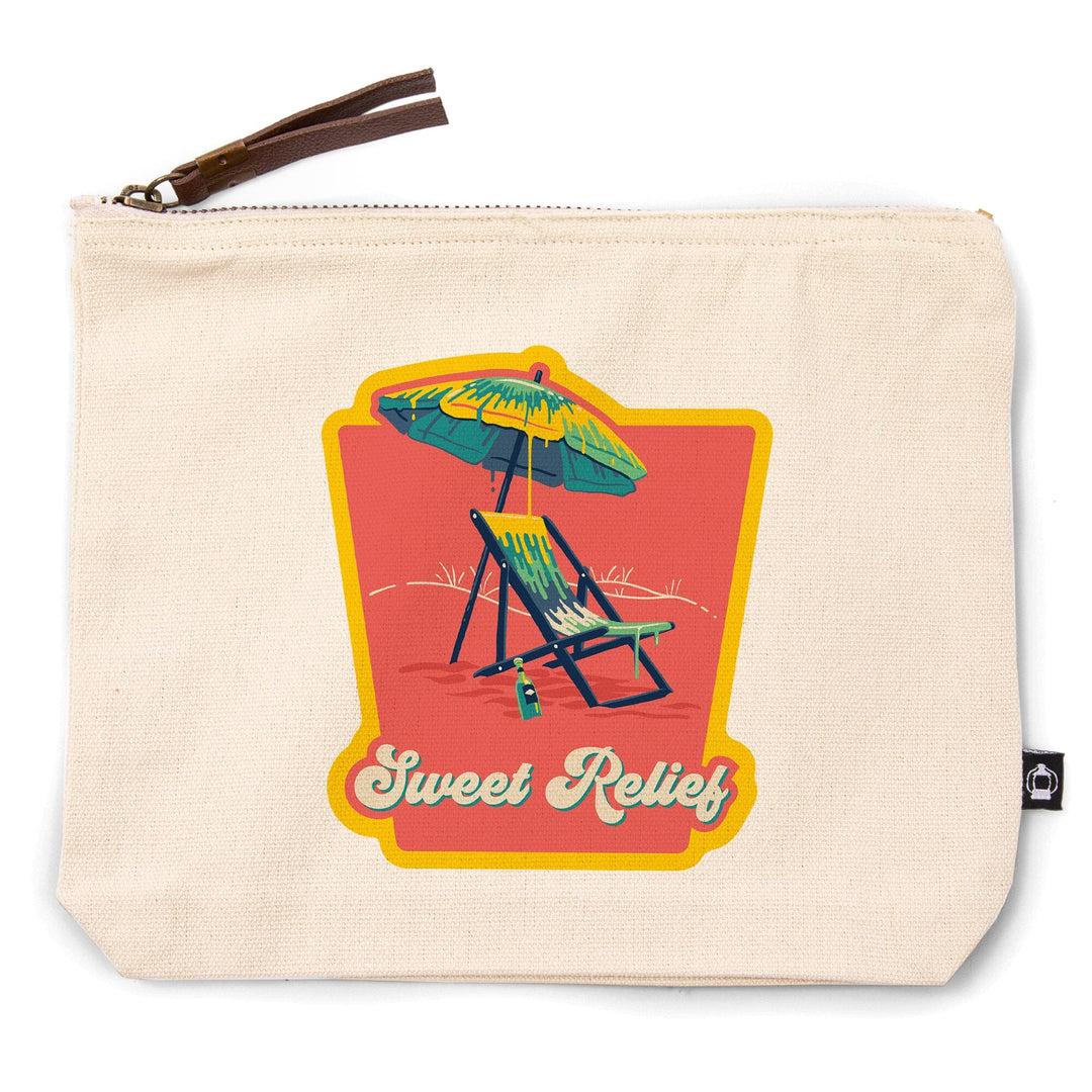 Sweet Relief Collection, Beach Chair and Umbrella, Sweet Relief, Contour, Accessory Go Bag Totes Lantern Press 