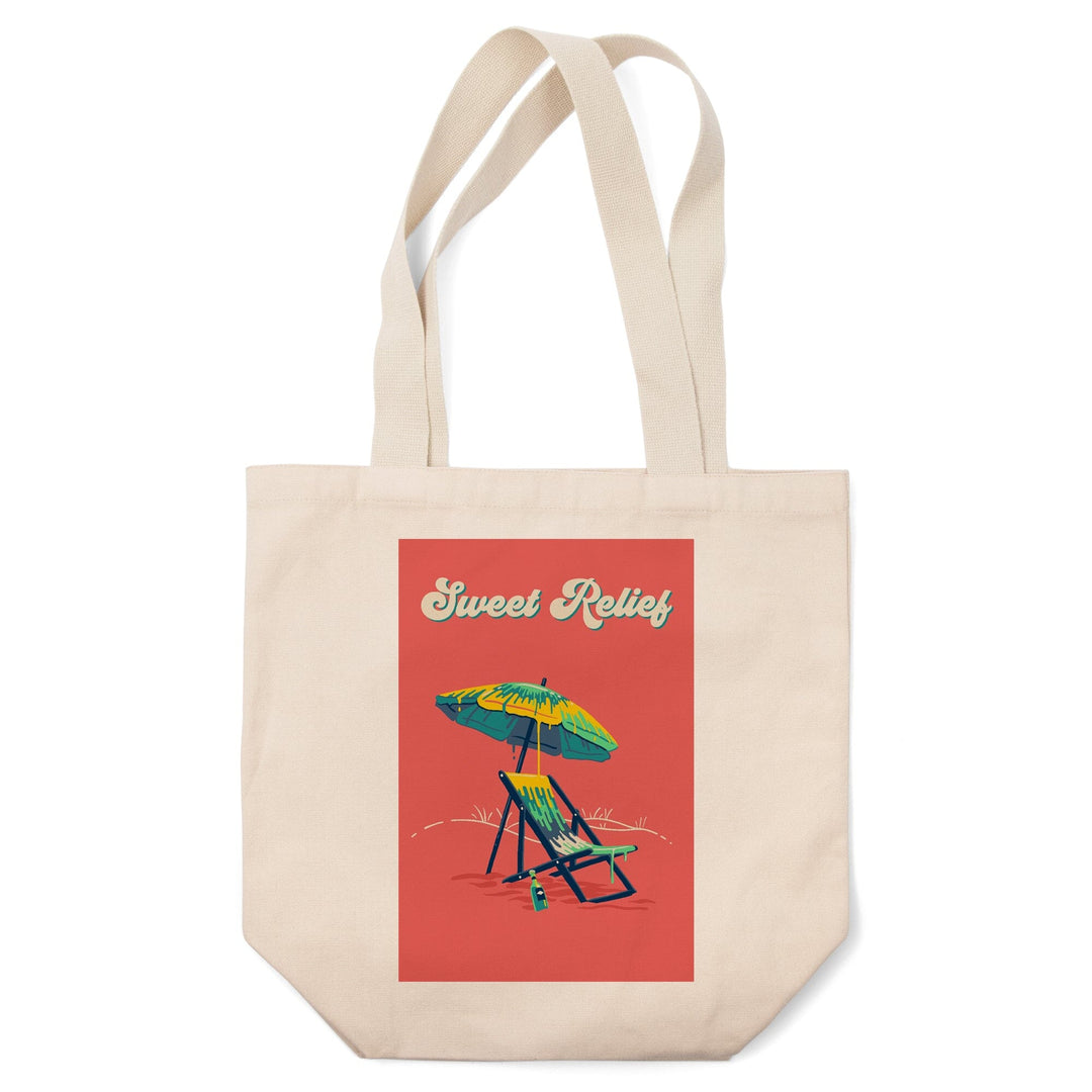 Sweet Relief Collection, Beach Chair and Umbrella, Sweet Relief, Tote Bag Totes Lantern Press 