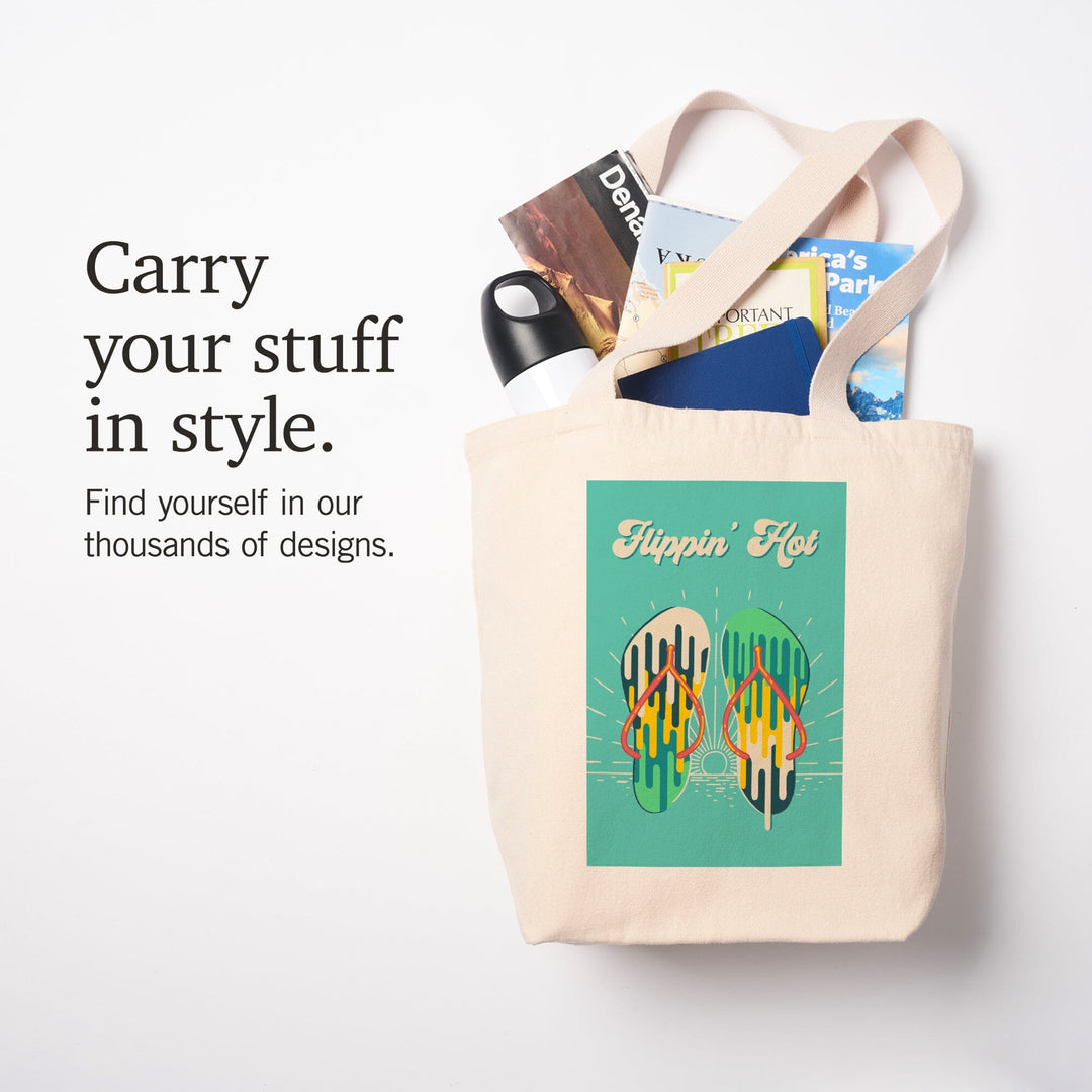 Sweet Relief Collection, Flip Flops, Flippin Hot, Tote Bag Totes Lantern Press 