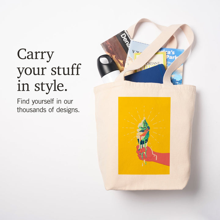 Sweet Relief Collection, Melting Ice Cream Cone, Tote Bag Totes Lantern Press 