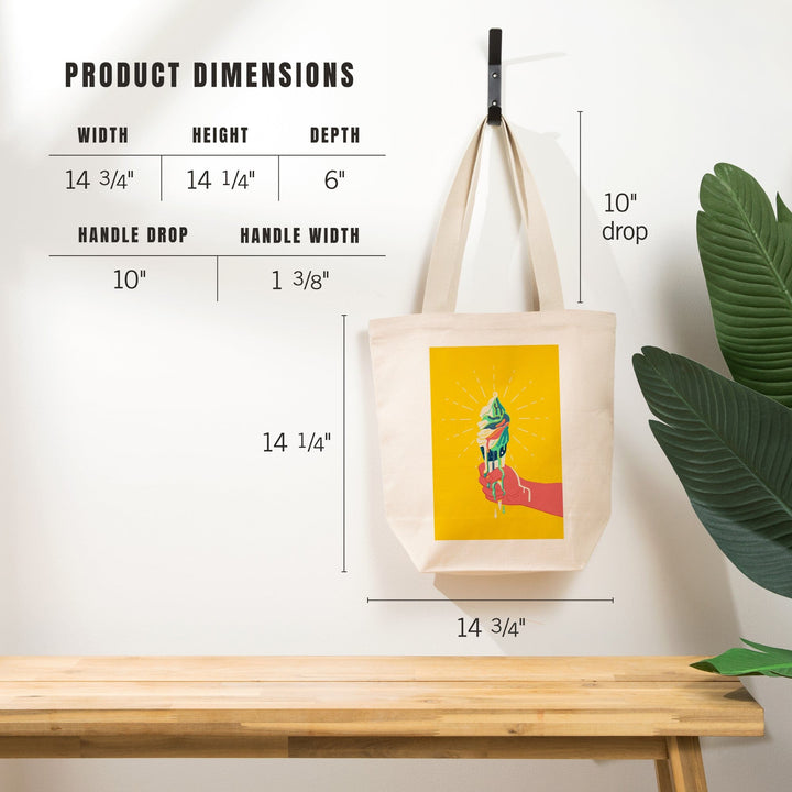Sweet Relief Collection, Melting Ice Cream Cone, Tote Bag Totes Lantern Press 