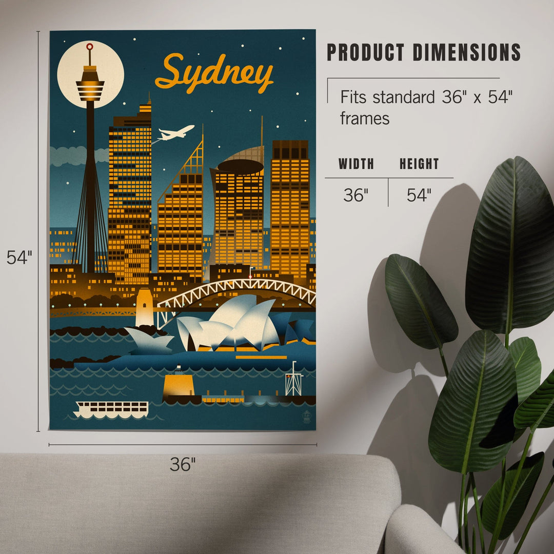 Sydney, Australia, Retro Skyline, Art & Giclee Prints Art Lantern Press 