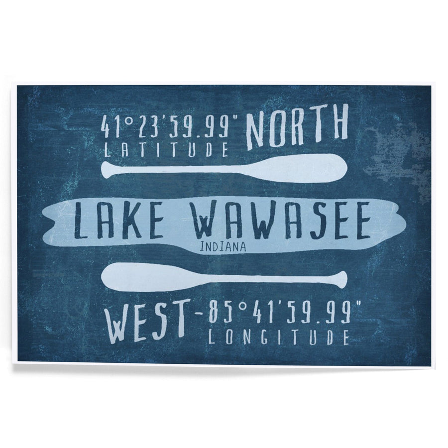 Syracuse, Indiana, Lake Essentials, Lake Wawasee, Lat Long, Art & Giclee Prints Art Lantern Press 