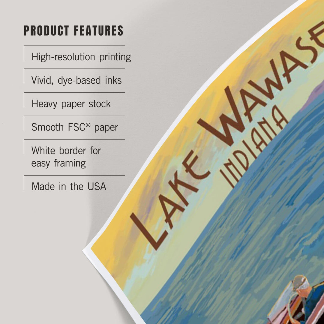Syracuse, Indiana, Wooden Boat, Lake Wawasee, Art & Giclee Prints Art Lantern Press 