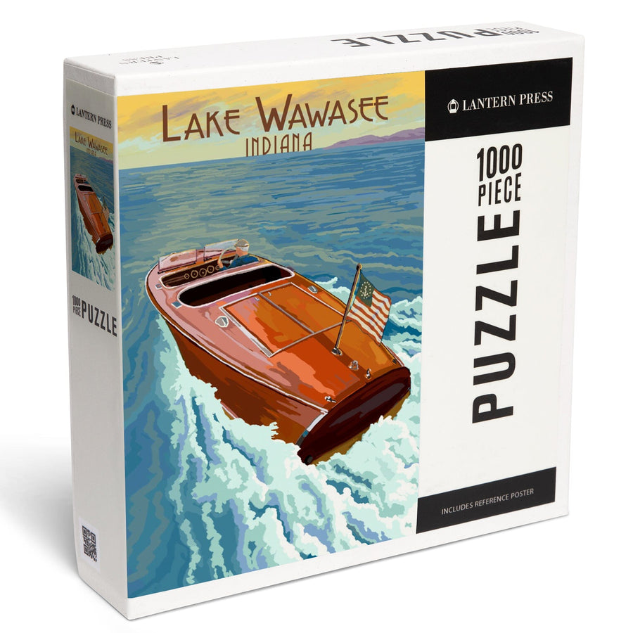 Syracuse, Indiana, Wooden Boat, Lake Wawasee, Jigsaw Puzzle Puzzle Lantern Press 