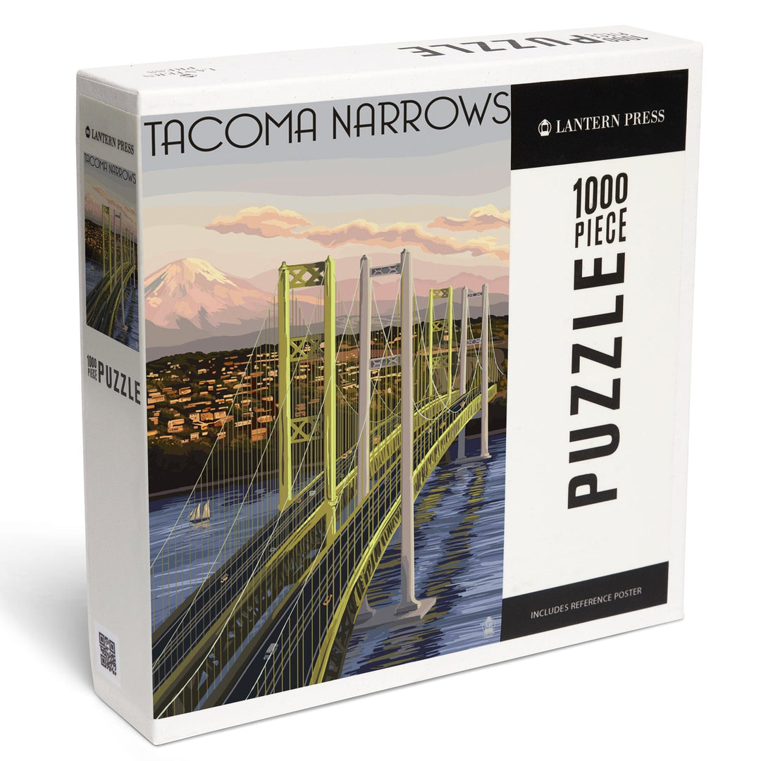 Tacoma, Washington, Narrows Bridge and Rainier, Jigsaw Puzzle Puzzle Lantern Press 