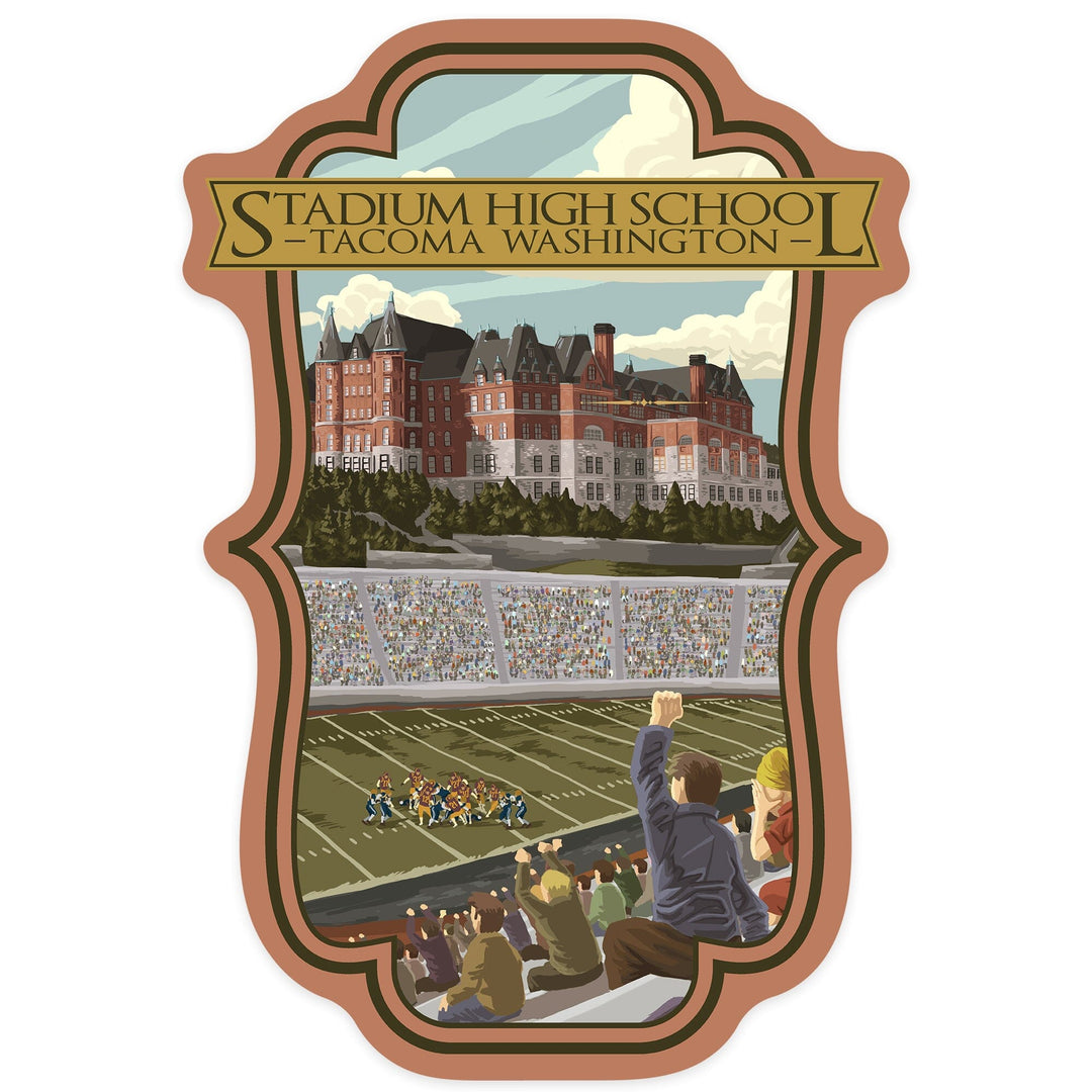 Tacoma, Washington, Stadium High School, Contour, Vinyl Sticker Sticker Lantern Press 