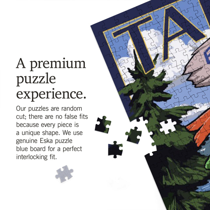 Tahoe, Destination Signpost, Jigsaw Puzzle Puzzle Lantern Press 