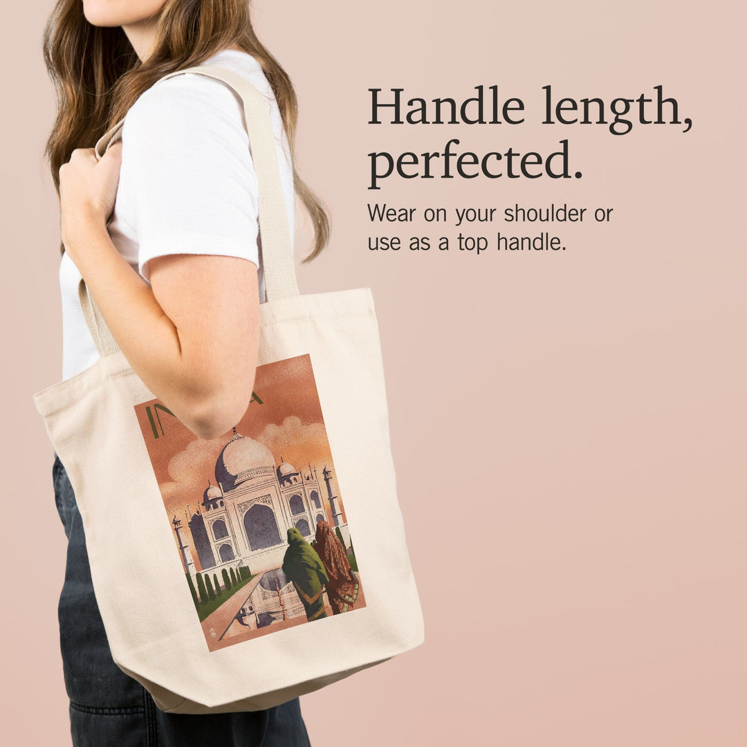 Taj Mahal, India, Lithograph Style, Tote Bag Totes Lantern Press 