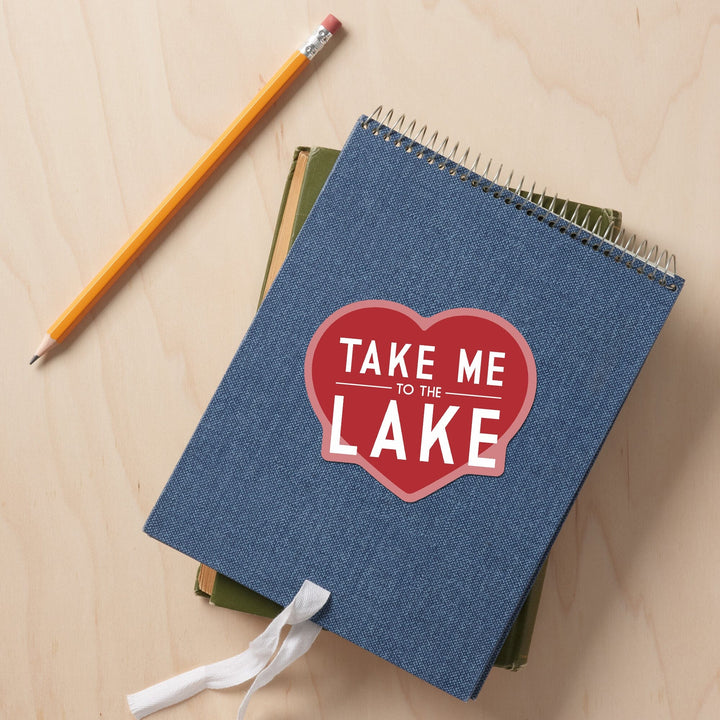 Take Me to the Lake, Simply Said, Contour, Vinyl Sticker Sticker Lantern Press 