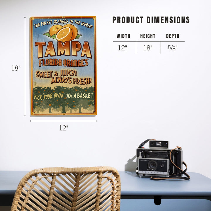 Tampa, Florida, Orange Grove Vintage Sign, Lantern Press Artwork, Wood Signs and Postcards Wood Lantern Press 