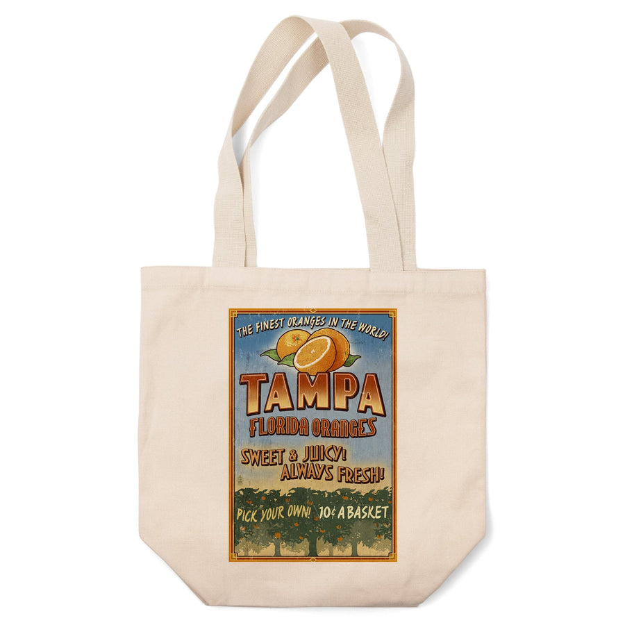 Tampa, Florida, Orange Grove Vintage Sign, Tote Bag Totes Lantern Press 