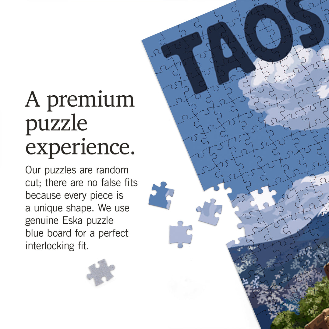 Taos Pueblo, New Mexico, Ruins Scene, Jigsaw Puzzle Puzzle Lantern Press 