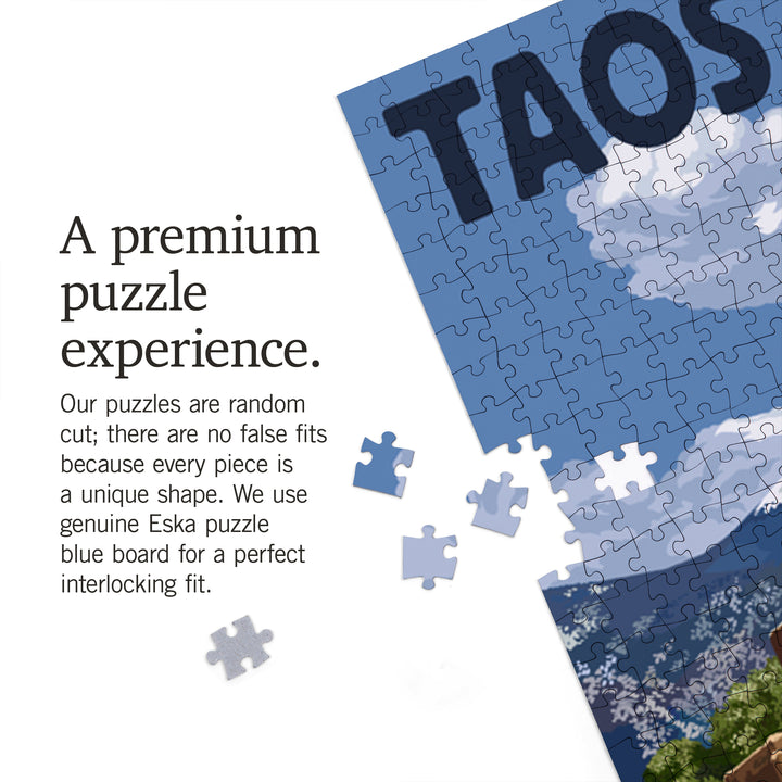 Taos Pueblo, New Mexico, Ruins Scene, Jigsaw Puzzle Puzzle Lantern Press 