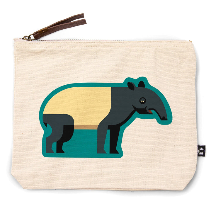 Tapir, Geometric, Contour, Lantern Press Artwork, Accessory Go Bag Totes Lantern Press 