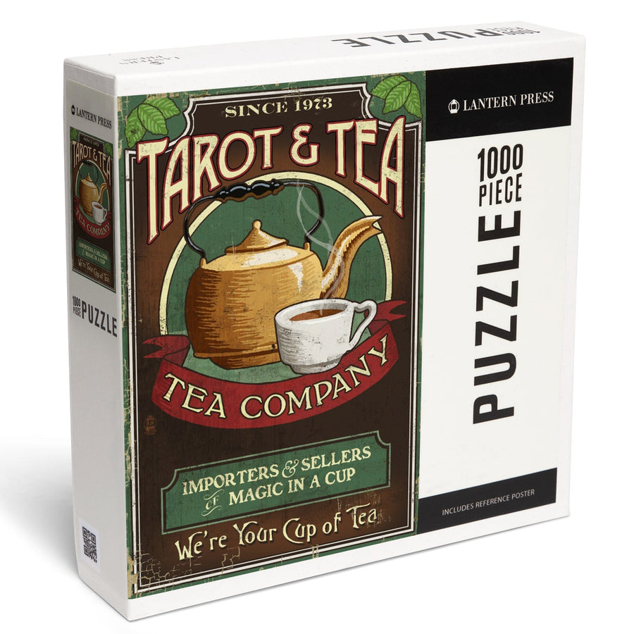 Tarot and Tea, Vintage Sign, Jigsaw Puzzle Puzzle Lantern Press 
