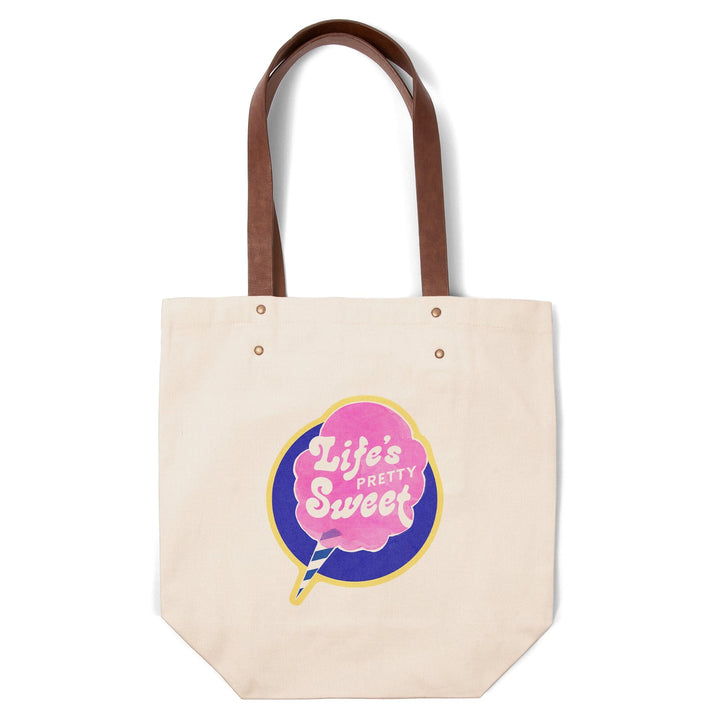 Tasty Treats Collection, Cotton Candy, Life's Pretty Sweet, Contour, Accessory Go Bag Totes Lantern Press 