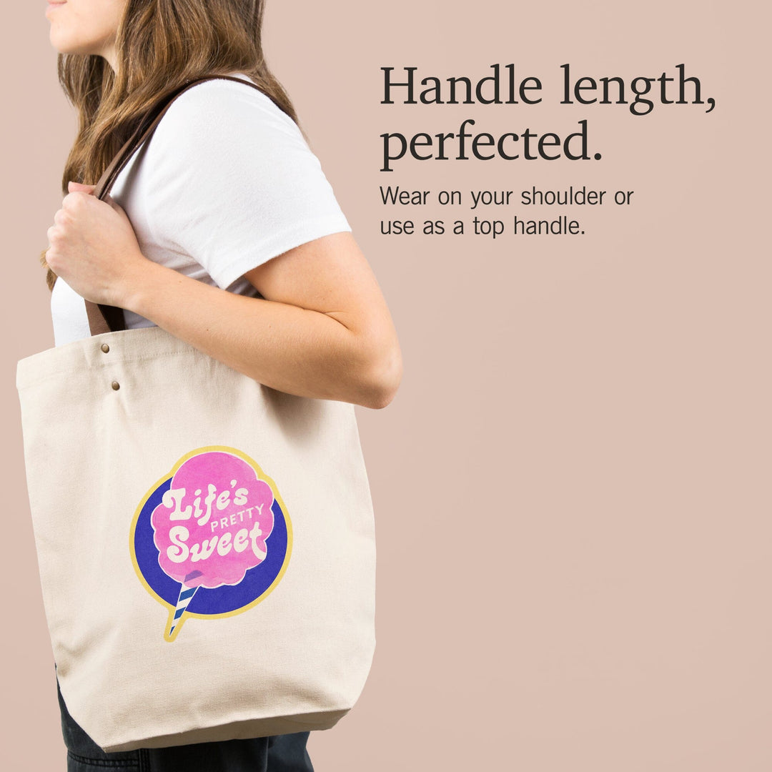 Tasty Treats Collection, Cotton Candy, Life's Pretty Sweet, Contour, Accessory Go Bag Totes Lantern Press 