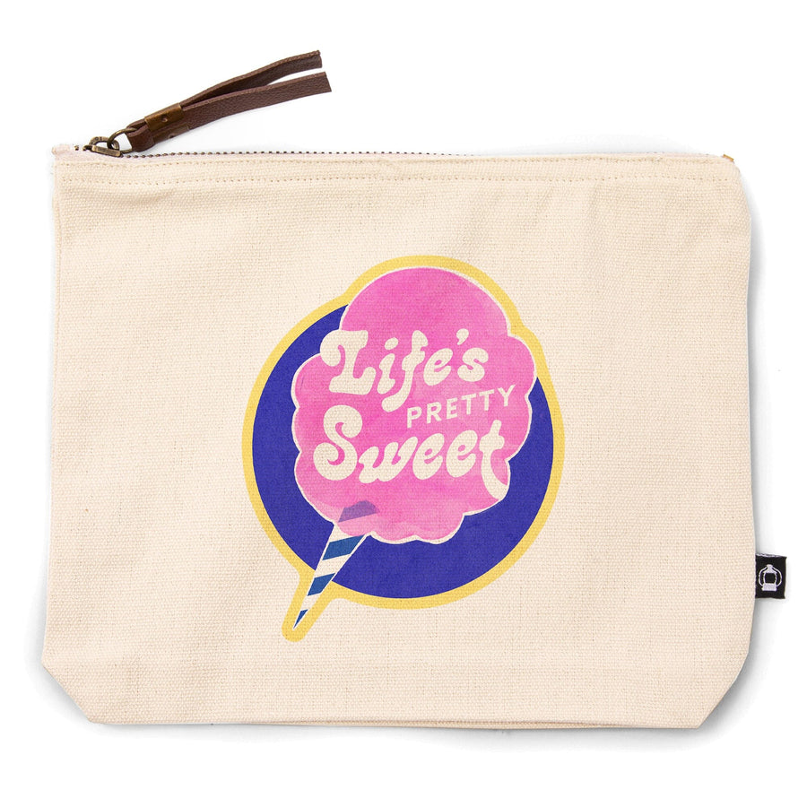 Tasty Treats Collection, Cotton Candy, Life's Pretty Sweet, Contour, Accessory Go Bag Totes Lantern Press 