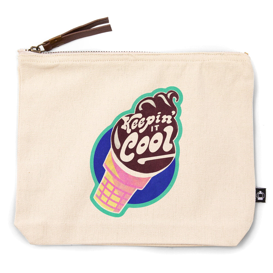 Tasty Treats Collection, Ice Cream Cone, Keepin' It Cool, Contour, Accessory Go Bag Totes Lantern Press 