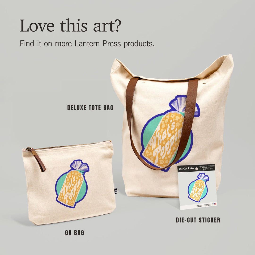 Tasty Treats Collection, Kettle Corn, Whats Poppin', Contour, Accessory Go Bag Totes Lantern Press 