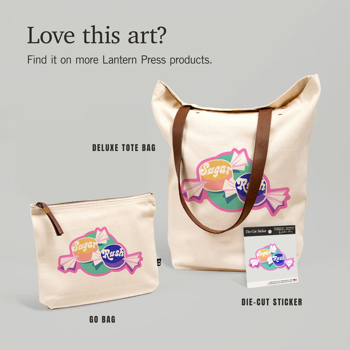 Tasty Treats Collection, Taffy, Sugar Rush, Contour, Accessory Go Bag Totes Lantern Press 