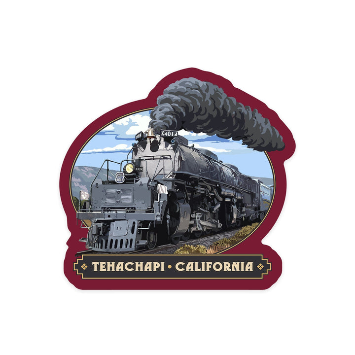 Tehachapi, California, Steam Locomotive, Contour, Vinyl Sticker Sticker Lantern Press 